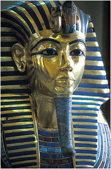 Bilder fra Egypt.  Det Egyptiske Museum i Kairo, Egypt. Tutankhamun's dødsmaske.