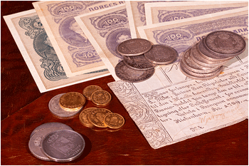 norske mynter og sedler