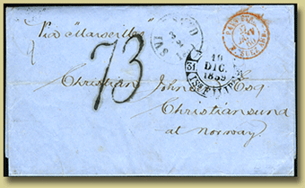 posthistorisk brev fra Filipinene til Norge