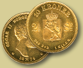 10 kroner gull 1874