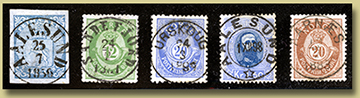 norske frimerker med luksusstempler