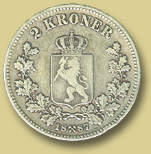 2 kroner sølv 1887