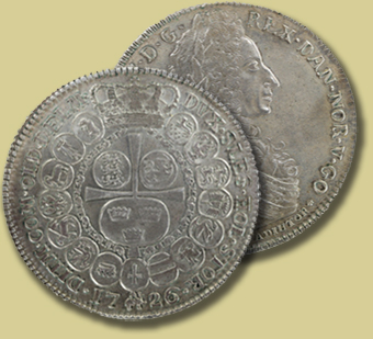 norsk sølvmynt 3 kr 1726