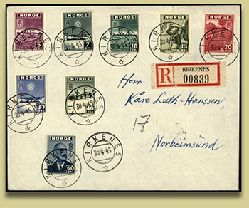 Londonserien stemplet Kirkenes FDC