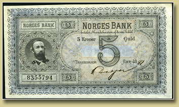 norsk pengeseddel på auksjon