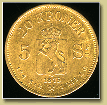 norsk mynt, 20 kr gull